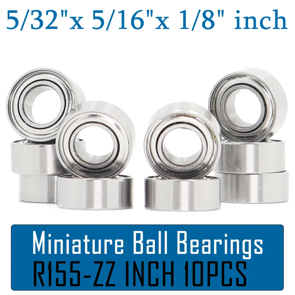 

R155ZZ Bearing ( 10 PCS ) 3.967*7.938*3.175 mm Miniature R155 ZZ Ball Bearings RC Model Parts