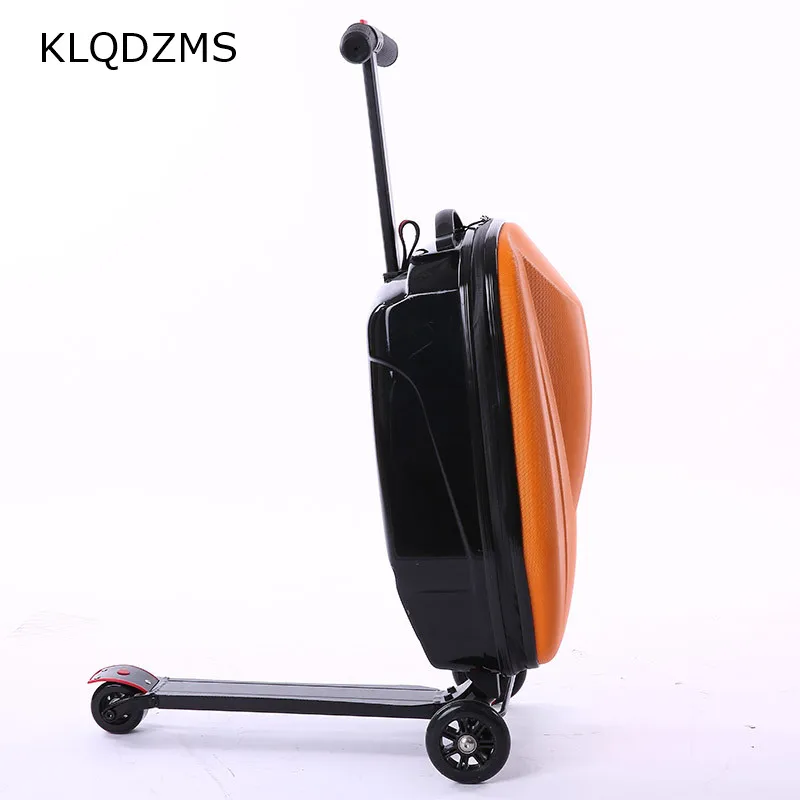 KLQDZMS 20Inch PC Backpacks With Skateboards Suitcases Scooters With Bags Cute Creative  Wheeled Trolley