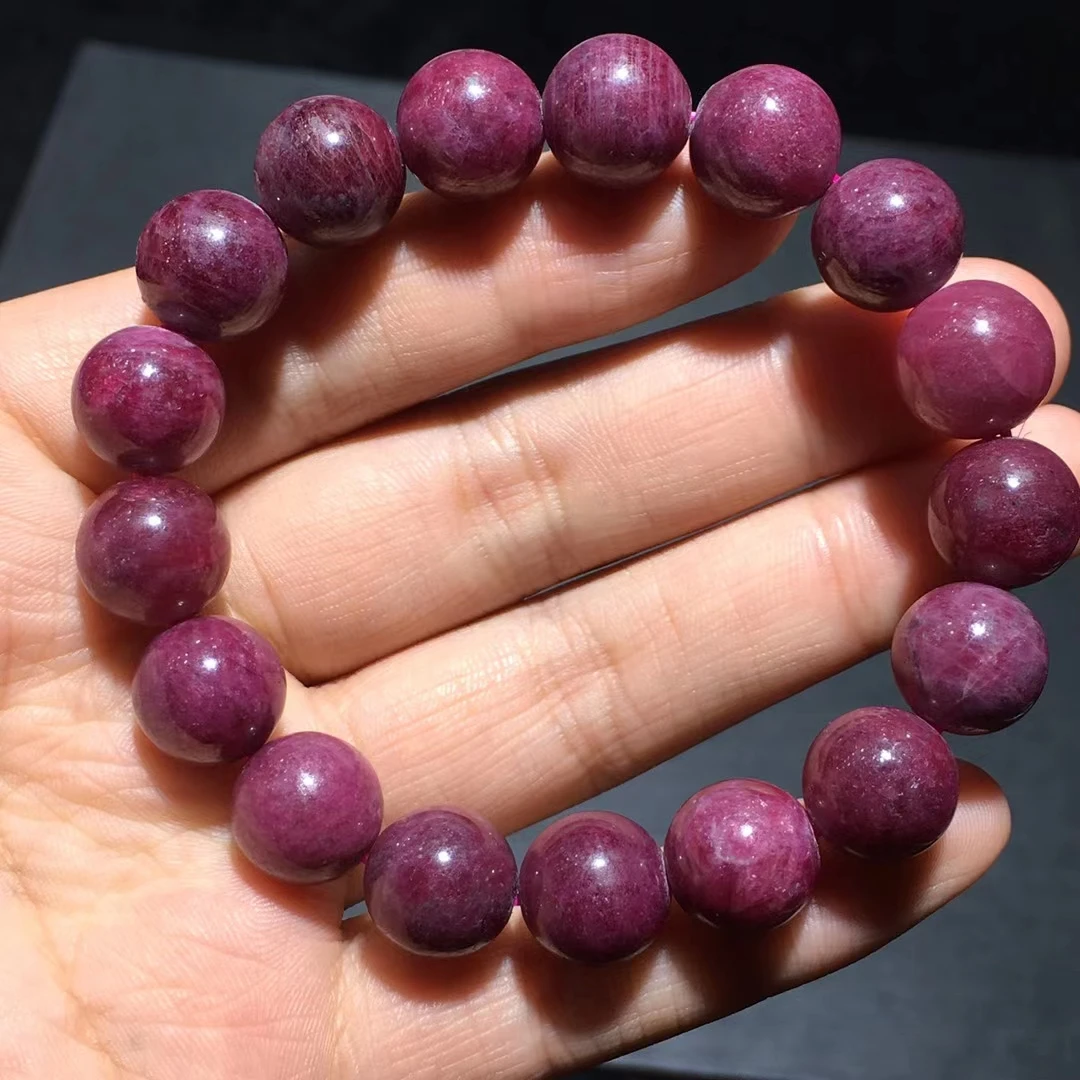 

Natural Red Ruby Gemstone Round Beads Stretch Bracelet 11.8mm For Women Men Best Gift Fine Jewelry AAAAA