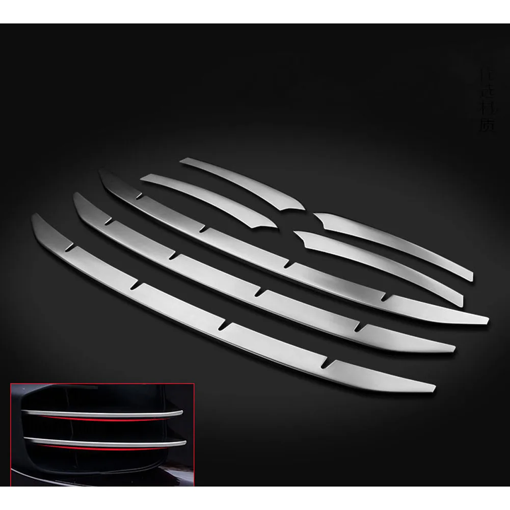 for Porsche Cayenne 2015-2017 Accessories Net Strips Front Light Eyebrow Fog Light Decorative Trim Sticker Cover