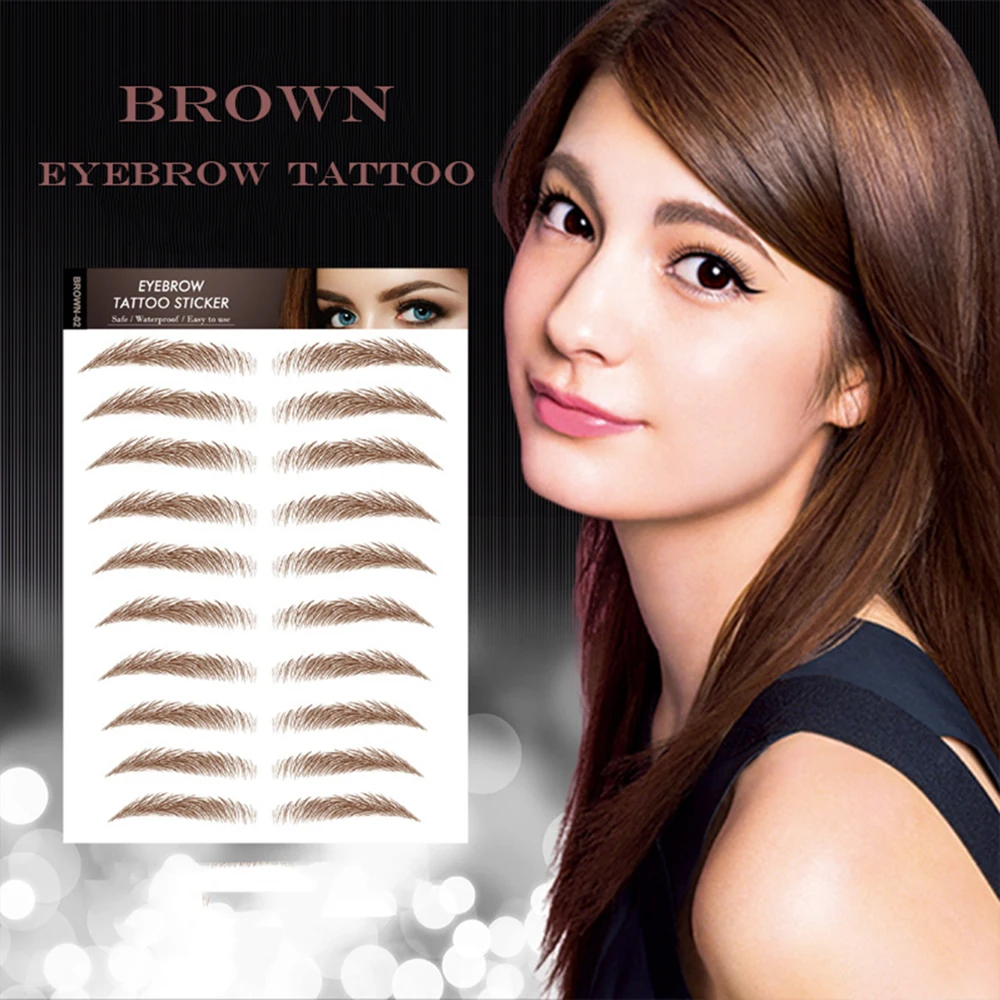 Magic 6D Hair-like Eyebrow Tattoo Sticker Bionic Eyebrows Waterproof Lasting False Eyebrows Makeup Water-based Brow Stickers