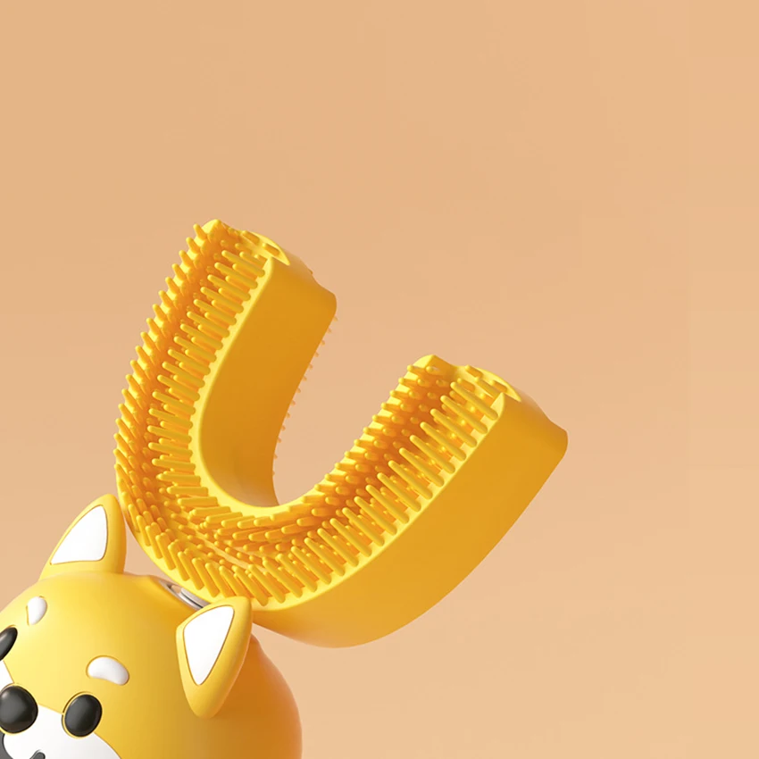 فرشاة الأسنان الكهربائية بالموجات فوق الصوتية ، فرشاة الأسنان الكهربائية للأطفال بالموجات فوق الصوتية ، U نوع فرشاة الأسنان ، IPX7 مقاوم للماء ، 3 طرق ، الأعمار 3-12