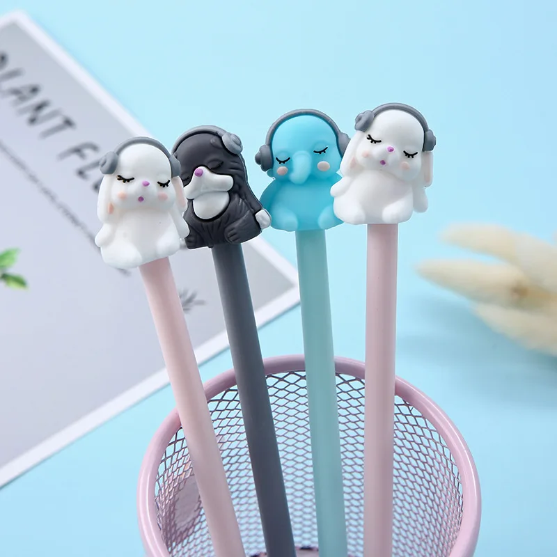 36PCS Cartoon Animal Party Signature Pen Cute Multicolor Elephant Silicone Gel Pens Cute Stationary Supplies