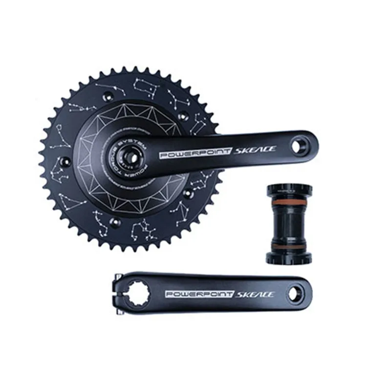 Skeace Crank Fixed Gear Crankset Disk Type Single Speed TRACK BIKE 49T 165mm 144BCD Crankset Bicycle Chainwheel Sprocket