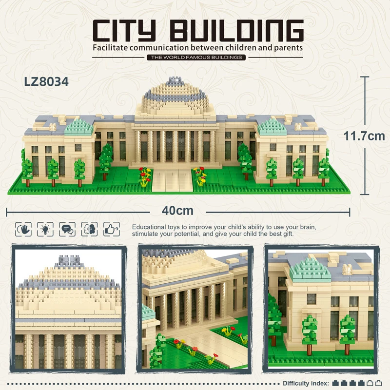 USA International Famous School Architecture Nanobrick Massachusetts Institute Of Technology Micro Diamond Block Build Brick Toy