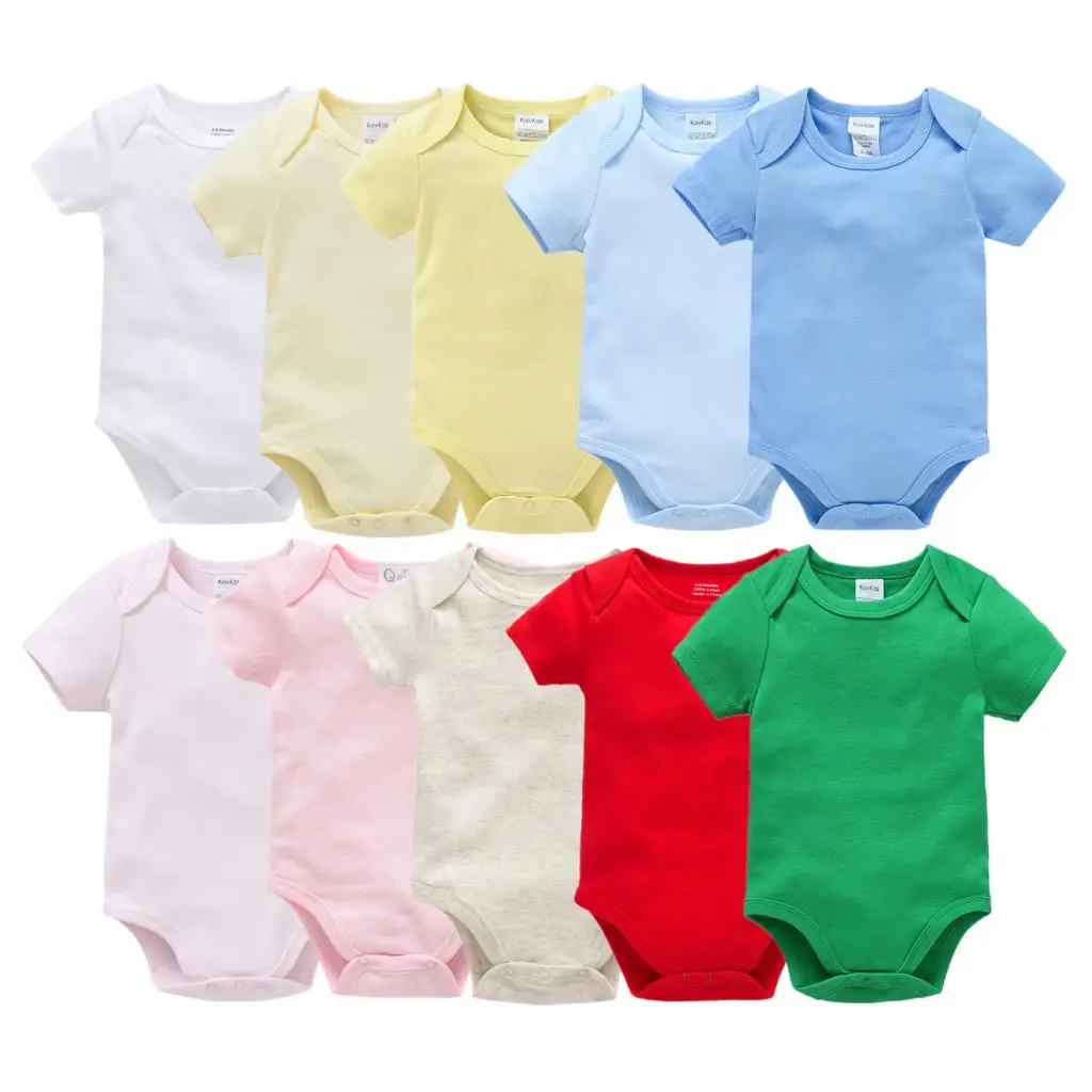 

Newborn Baby Boys Girls Bodysuit 5pcs Summer Short Sleeve Cute Toddler 100% Cotton Bag Fart Jumpsuit Cartoon Snug Pajamas Out