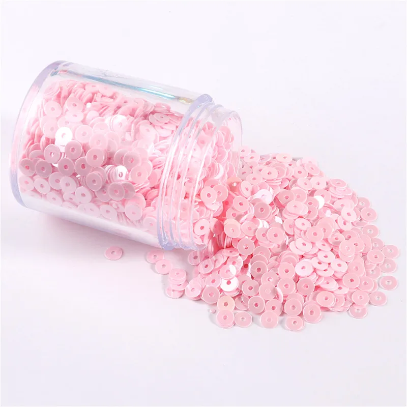 Popularity Pink Sequins For Craft 1 Box 4mm Flat Round Sequins Glitter Paillettes For Jewelry Phone Nail Art Sewing Material