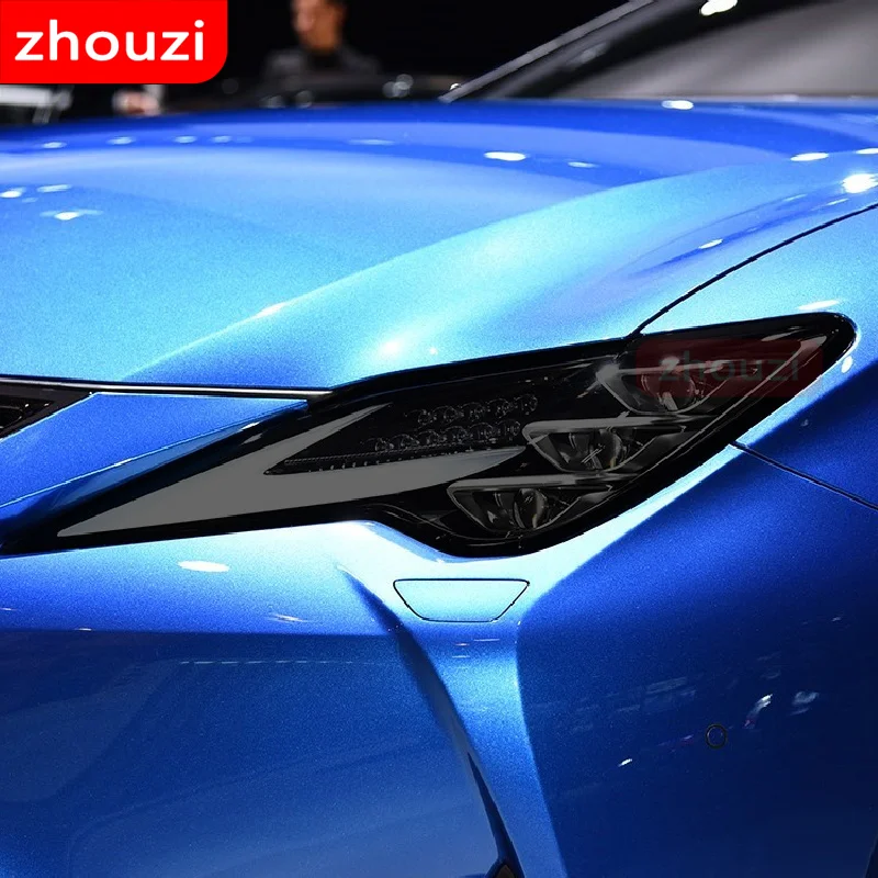 For Lexus RC F RC350 Facelift 2019 2020 Car Headlight Tint Smoked Black Protective Film Transparent TPU Sticker Accessories