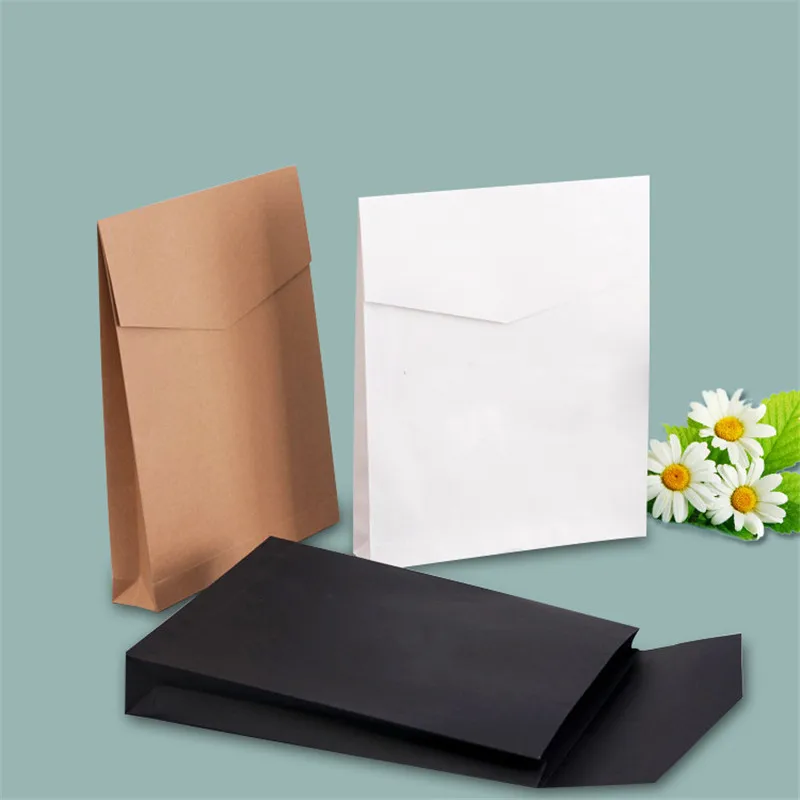 10Pcs/lot A4 Envelope Gift Paper Bags T-shirt Clothing Kraft Paper Box Kraft Black White Cardboard Packaging Bag