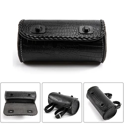 Universal Motorcycle PU Leather Fork Bag Saddlebags Handlebar Bag Sissy Bar Storage Tool Bag for Honda Kawasaki Suzuki Yamaha