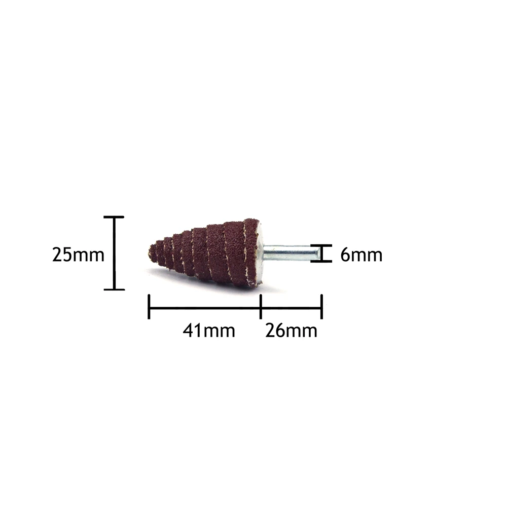 POLIWELL 6mm Shank Tapered Grinding Head Sanding Paper Wheels Electric Grinding Accessories Polishing Head Wheel Tool For Dremel