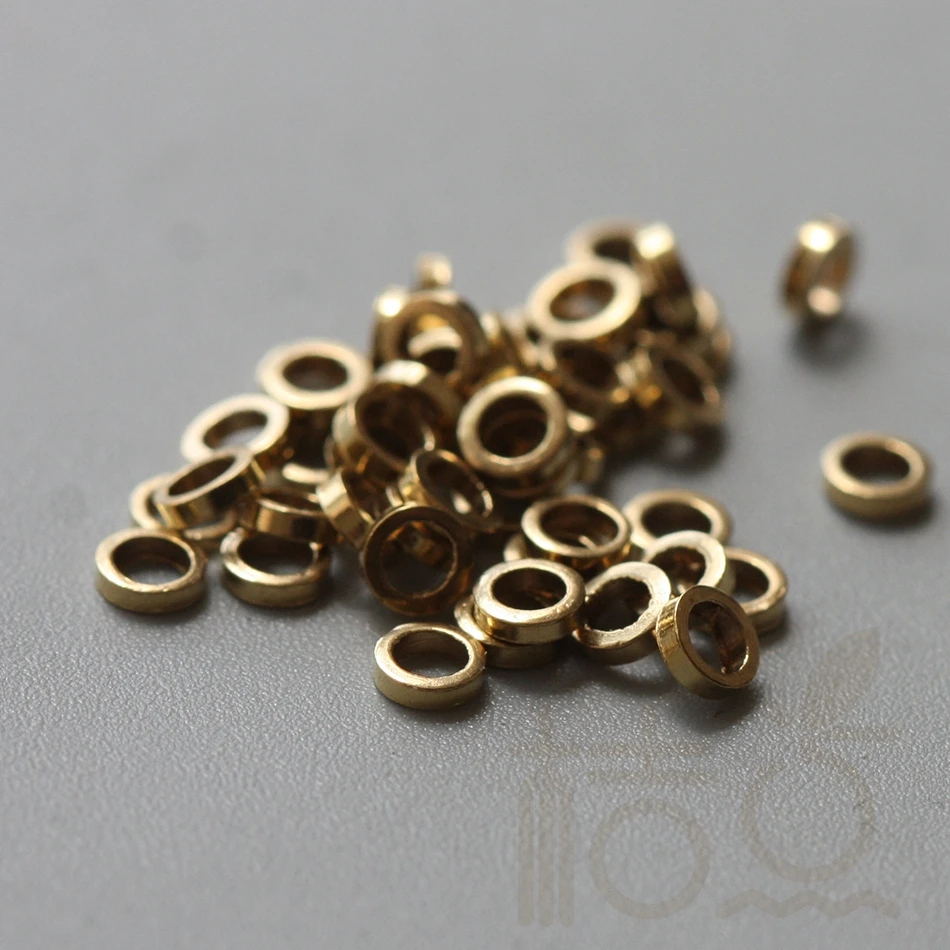 Materiały DIY - 200 sztuk Pierścieni Dystansowych z Czystego Mosiądzu - 3,15 mm (3913C-V-281)