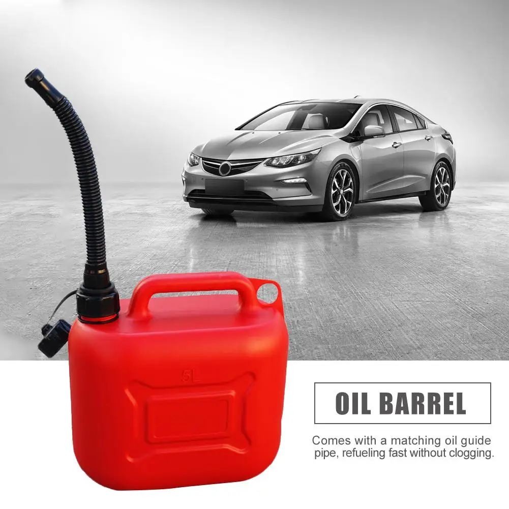 Gasoline Container 5L/10L/20L Fuel Tank Plastic Gasoline Oil Barrel Car Jerry Can Petrol Cans Gas Cans With Scale Oil Pipe