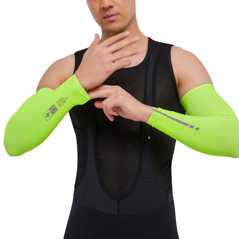 Santic Cycling Sleeve Summer Ice Silk Sunscreen Hand Sleeve Arm Guard Running Basketball Fitness Cooling Sleeves Men and Women