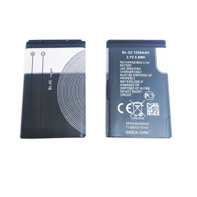 

BL-5C Li-ion rechargeable battery 3.7V 1020mAh 1000mAh BL 5C Mobile phone battery