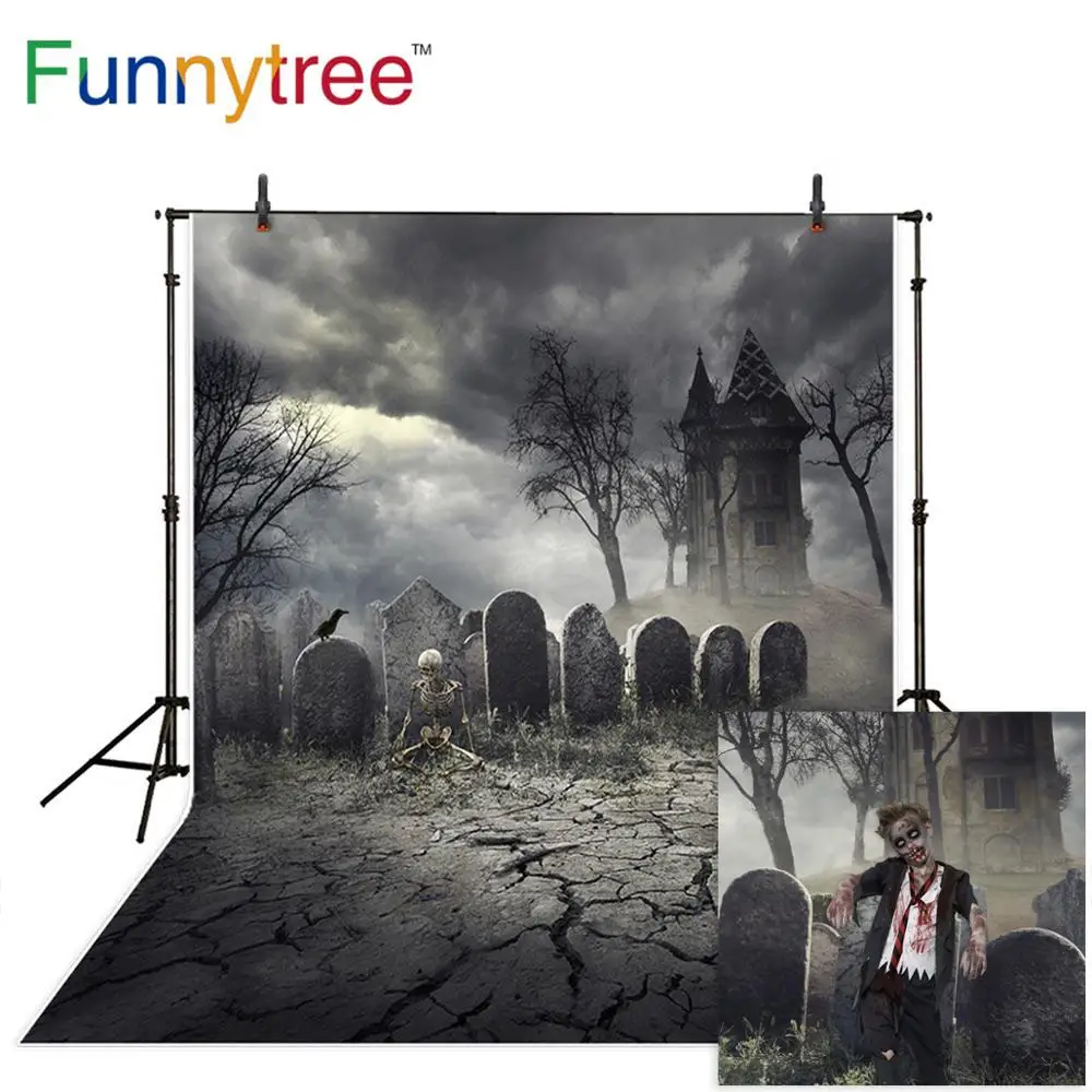 Funnytree photo background Graveyard Truss terror Halloween vintage Castle Photocall Photo Studio fantasy photo photography