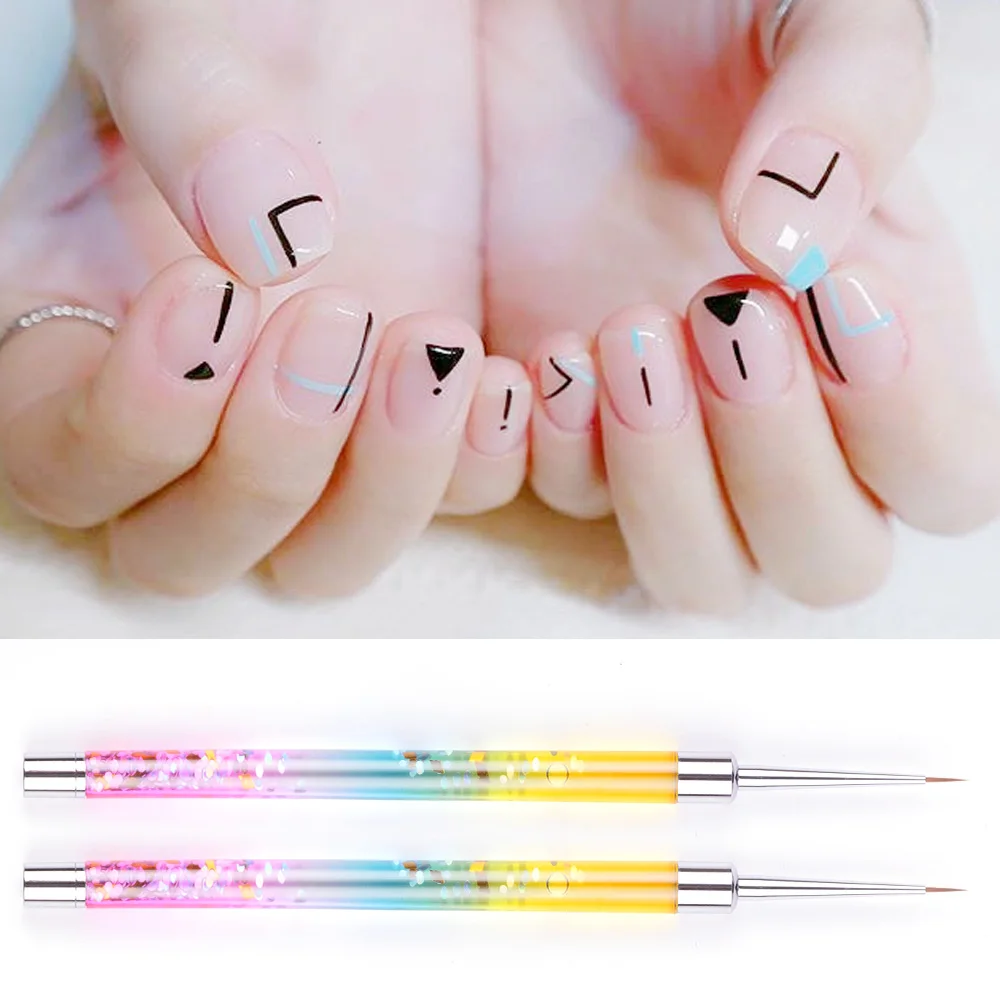 High Quality Nail Line Painting Brushes Glitter Acrylic Thin Liner Drawing Pen Polish UV Gel Pen DIY Design Salon Manicure Tools