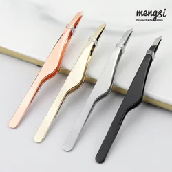 Stainless Steel Eyebrow Curlers Eyelashes Double Eyelid Stickers Makeup Eyebrows Oblique Mouth Tweezers Eyebrow Pliers ToolTSLM1