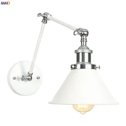 IWHD Loft Industrial adjustable swing arm Wall lamp Fixture Vintage Edison bulb wandlamp lamparas de pared