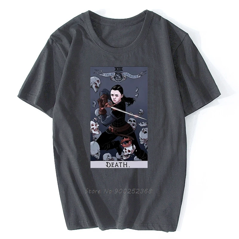 Arya Stark Got T-Shirt Tarot Card Death Valar Morghulis TShirt Summer Men Cotton T-shirt Hip Hop Tees Harajuku Streetwear