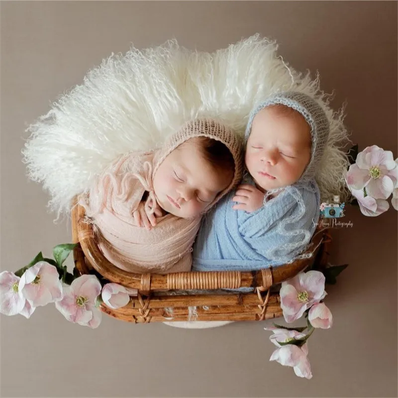 Newborn Photography Props Girl Handmade Retro Woven Basket Fotografie Accessories Studio Baby Photo Shoot Bed Background Chair