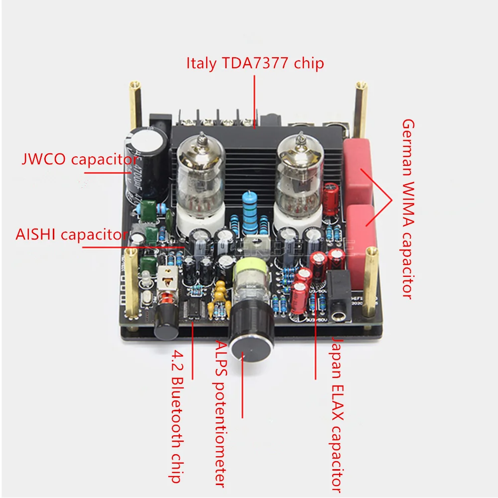 مكبر صوت أنبوب عالي الطاقة HiFi Mini TDA7377 2.0 ، مكبر صوت سطح المكتب ، سماعة رأس بلوتوث