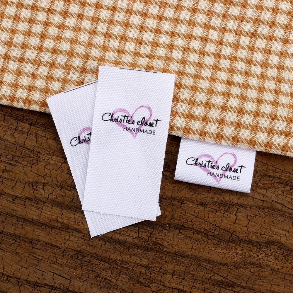 Custom Sewing Label, Clothing Labels, Fabric Tags, Logo or Text, Cotton Ribbon, Custom Design, MD3038