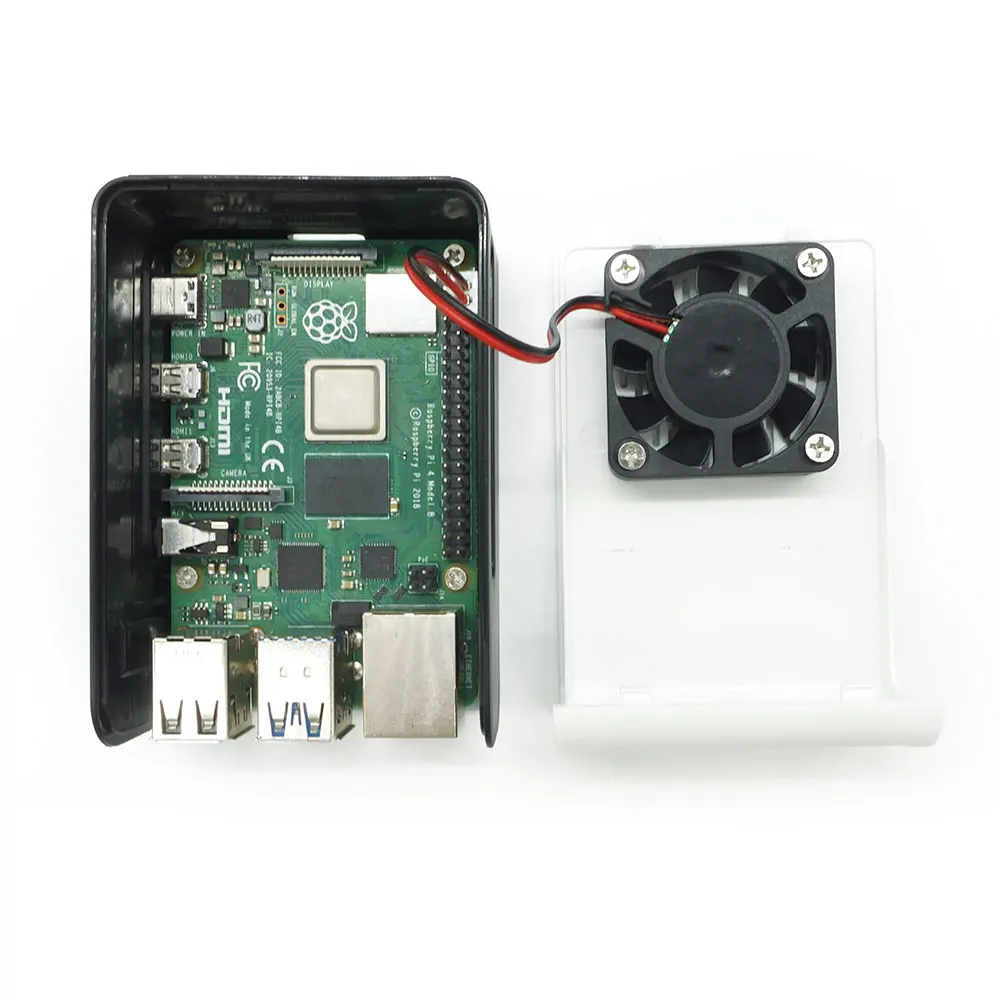 Raspberry Pi 4 Fall, Raspberry Pi Fall mit Lüfter, für Raspberry Pi 4 Modell B, pi 4B, Pi 4