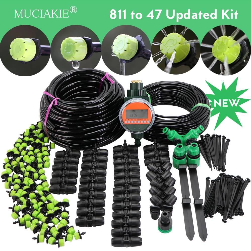 

MUCIAKIE 5-30M 811 Main Line Garden Watering Kits Plant Irrigation Automatic System Timed Water Flowers Micro Adjustable Nozzles