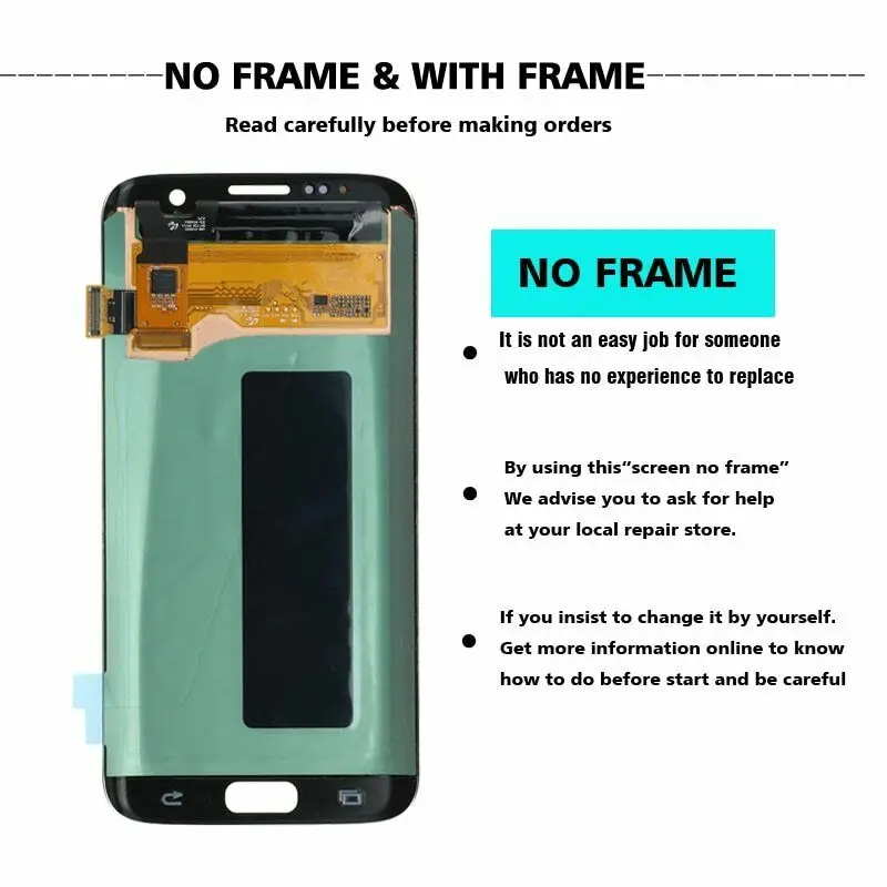 Tested LCD Screen For Samsung Galaxy Display S7 Edge G935 G935f Touch Screen Digitizer Assembly Replacement Parts