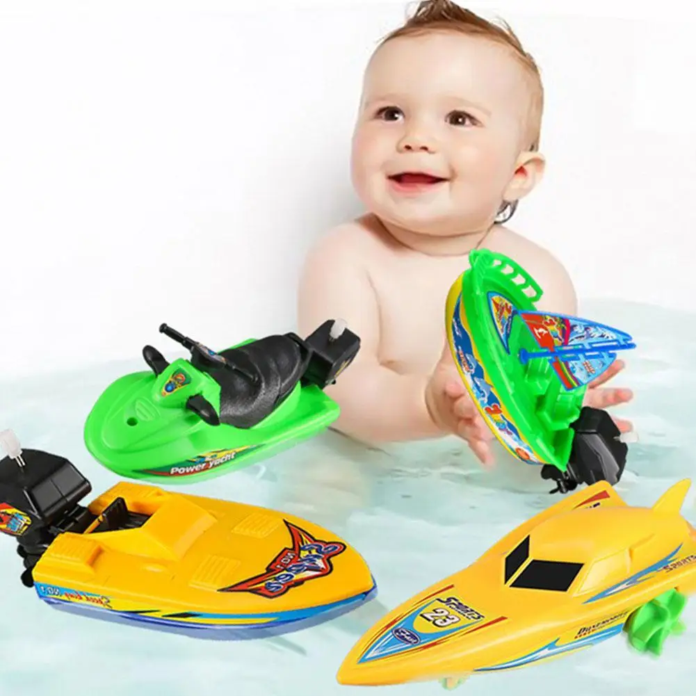 Swimming Boat Sailing Motorboat Speedboat Submarine Bath Yacht Wind-up Clockwork Toy Baby Toys Amphibious Bathing H0S0