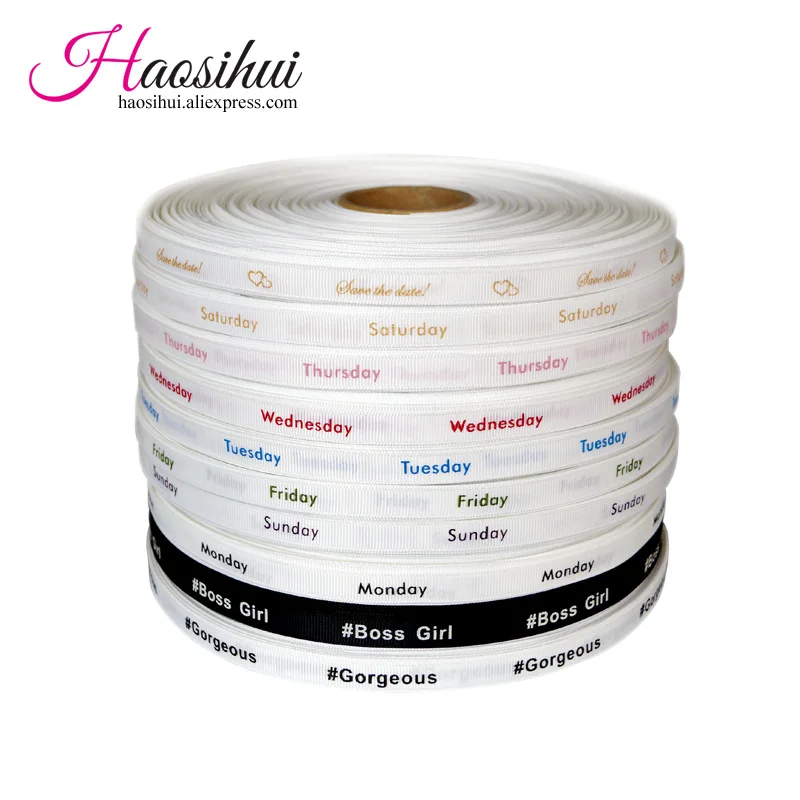 Free Design 3/8''(10mm) Grosgrain Personalized Printed Ribbon for Party Wedding Baby Shower Favor 100 yards/lot