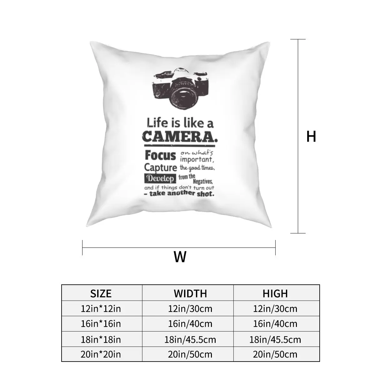 Chic Life Is Like A Camera Pillow Covers Polyester Couch Photographer Cushion Case Cool Home Decoration Pillow Cover 40*40cm