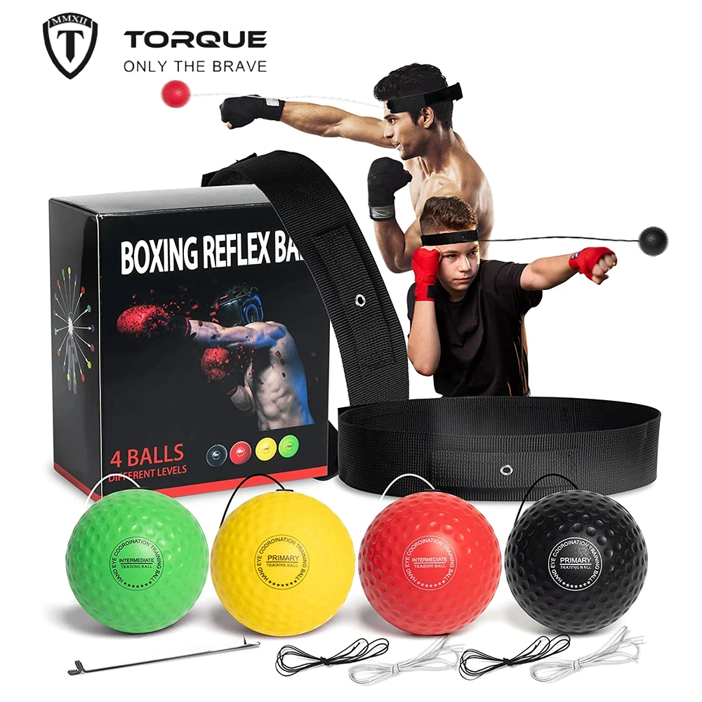 

TORQUE Boxing Reflex Ball Head-mounted PU Fighting Punching Speed Ball for Fitness Muay Thai MMA Sports Exercise Equipment