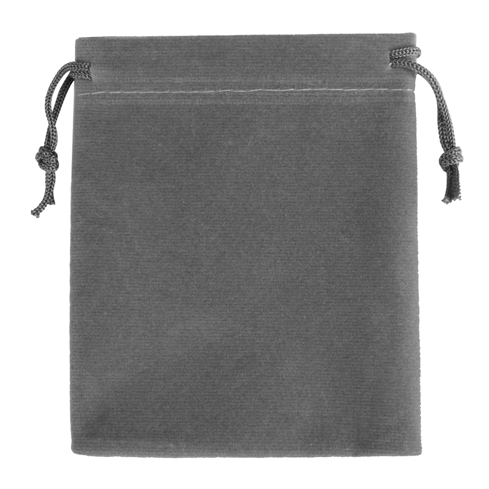 5Pcs/lot Deep Gray Velvet Bag Large Size Jewelry Packing Drawstring Pouches Gift Bags For Wedding Party Can Customized