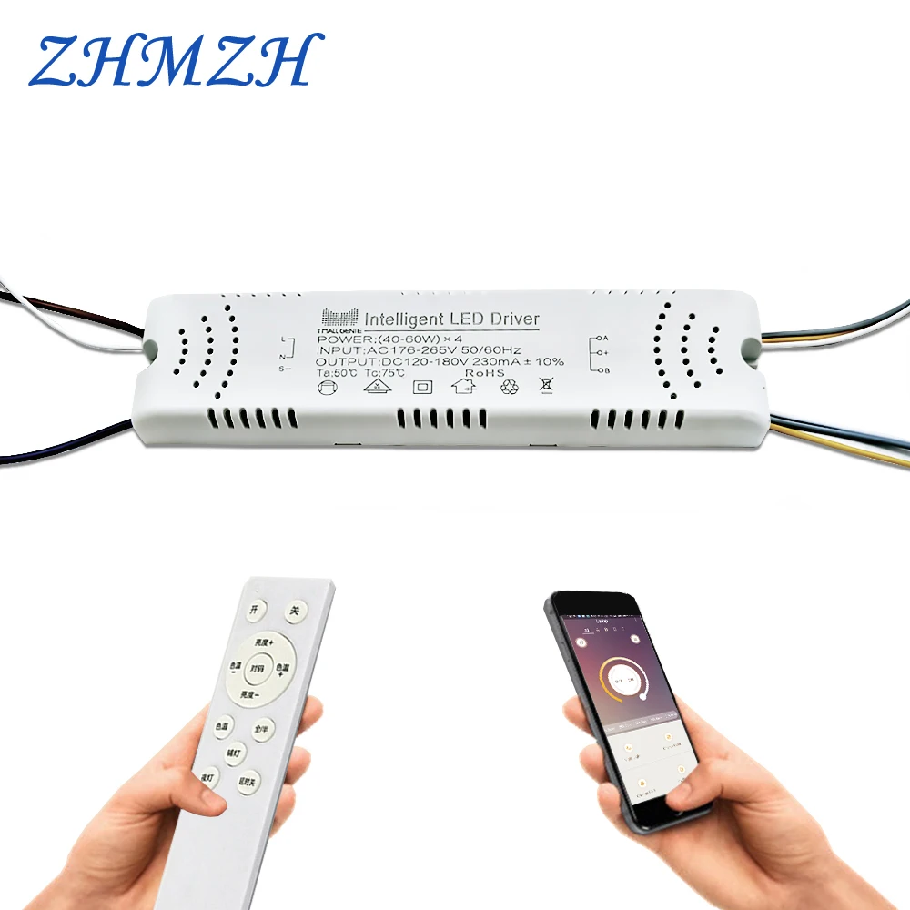 AC220V Intelligent Remote Control LED Driver 24-40W 40-60W 2.4G Control LED Power Supplies 230mA Constant Current Drivers