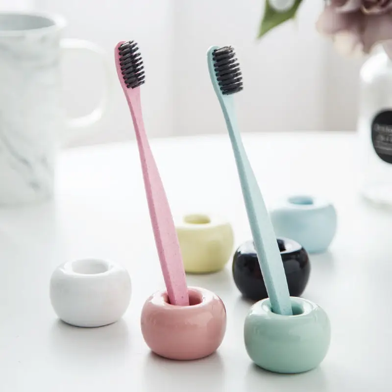 Multi-Function Ceramic Toothbrush Holder Storage Rack Bathroom Shower Tooth Brush Stand Shelf Bath Accessories