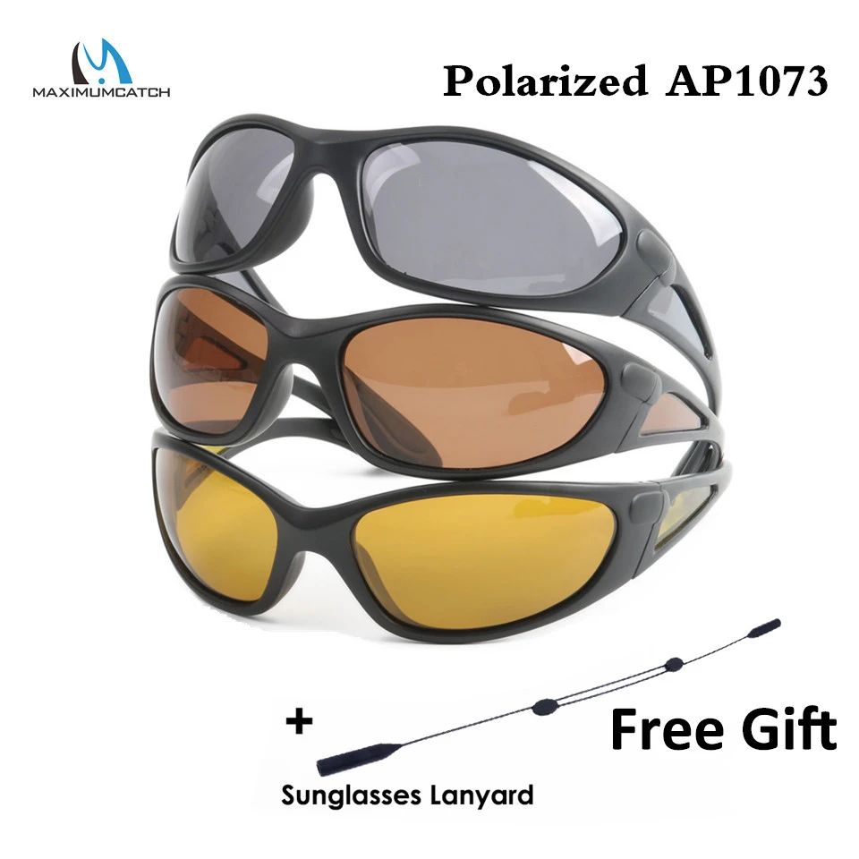 Maximumcatch-gafas de sol deportivas polarizadas AP1073, colores marrón/amarillo/gris, accesorios de pesca