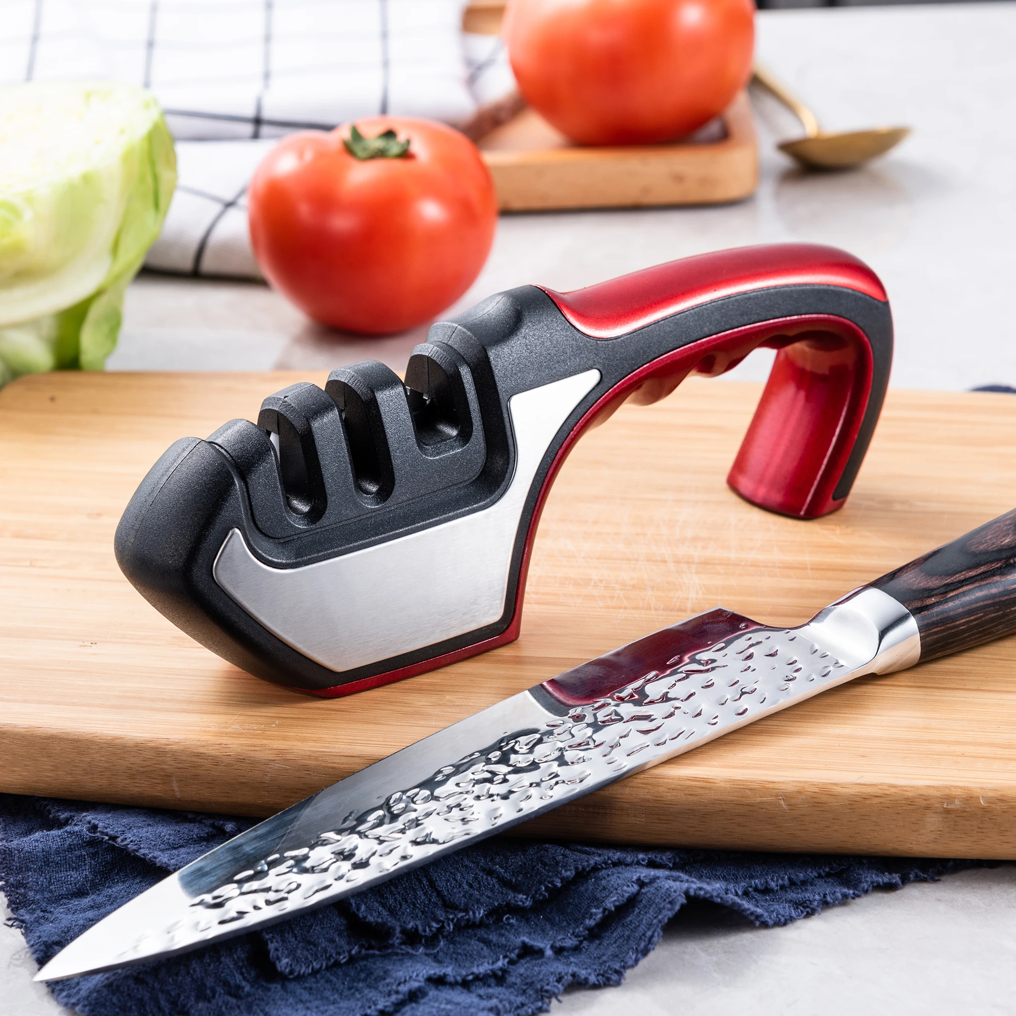 Handheld Non-Slip Sharpener for Kitchen Knife, 3-in-1 Knife Accessories, High-End Knife Blade, Helps Repair and Polish, 3-in-1