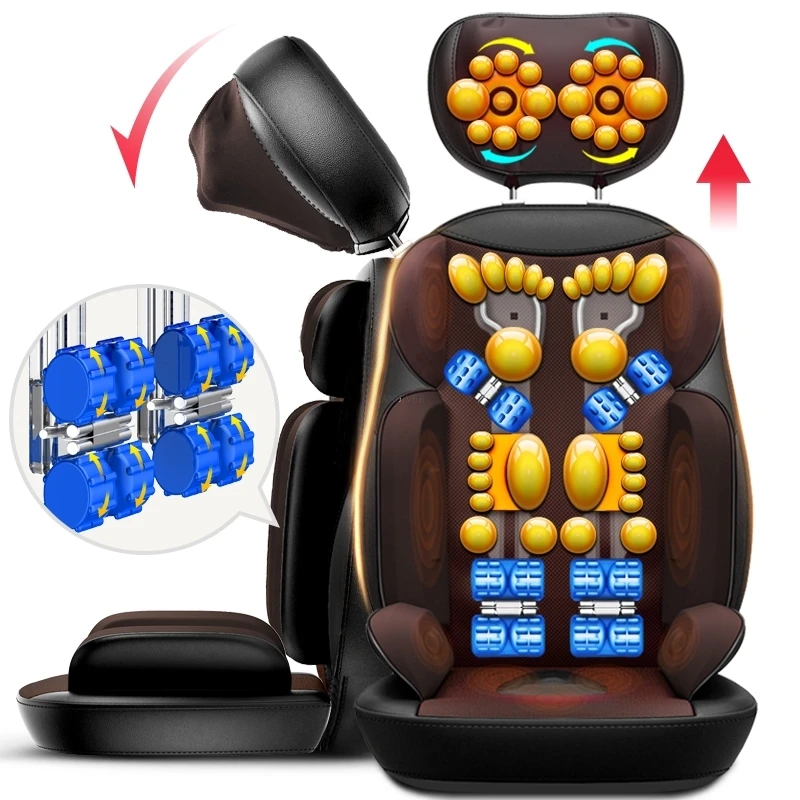 

Shiatsu Massage Chair Full Body Massage Cushion Neck Back Office Home Massager Relax kneading vibration heating Machine pain