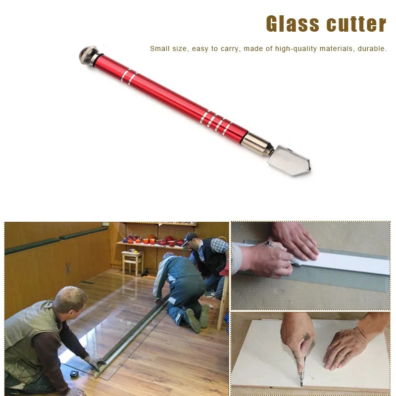 Cortador de vidrio profesional portátil, hoja de rueda antideslizante, mango de Metal para bricolaje, espejo de azulejos, herramientas manuales de corte, 1 ud.