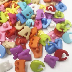 50/100pc 14mm Lots Mix ABC Letter Plastic Buttons Kid's Sewing Crafts PT47