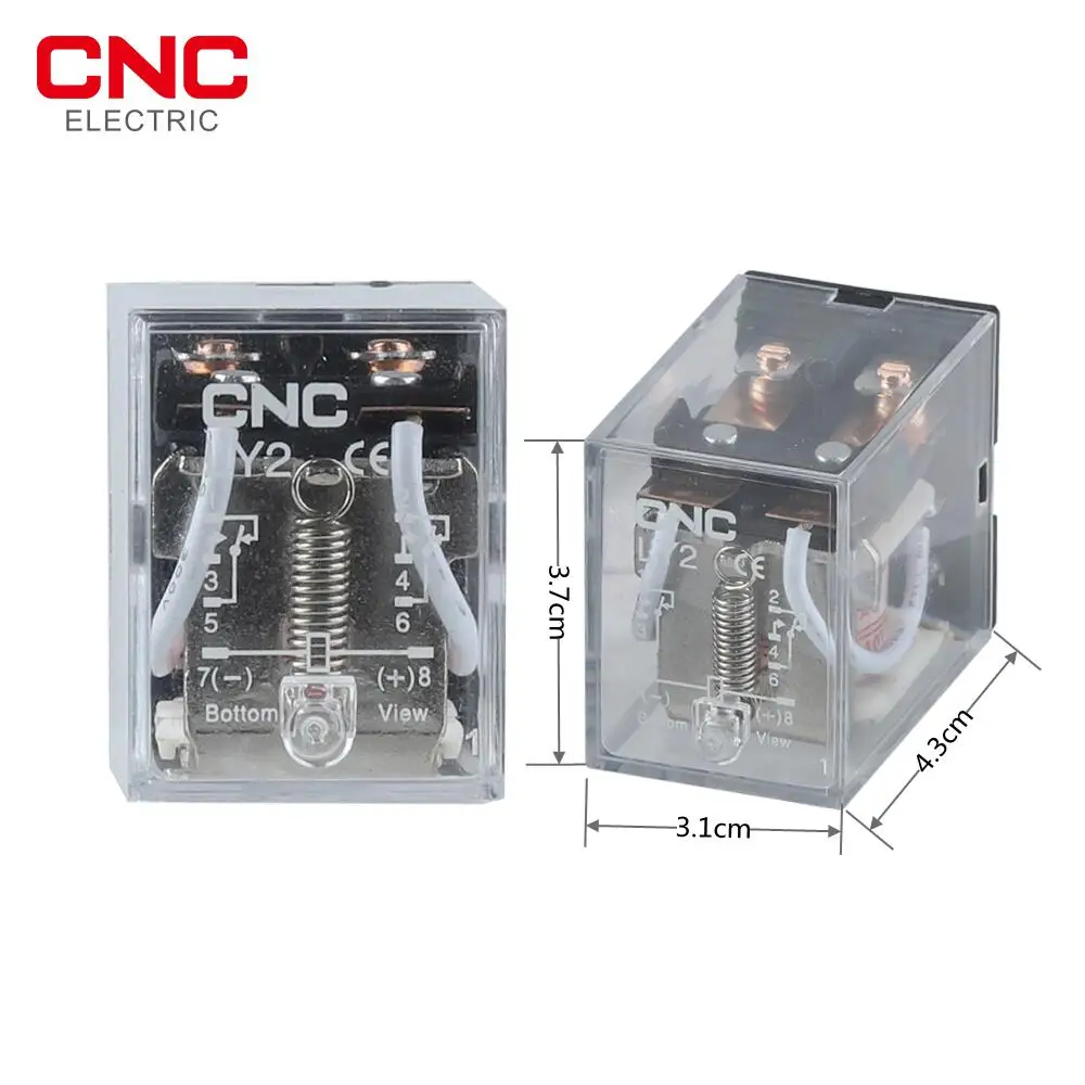 CNC 1PCS LY2 General small Electromagnetic relay Power Relay DC12V 24V AC110V 220V relay LY2NJ Coil 4NO 4NC relay