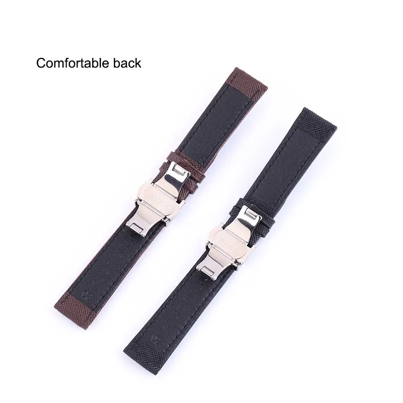 UTHAI B01 Genuine Leather Watchbands 12-24mm Universal Watch Butterfly buckle Band Steel Buckle Strap Wrist Belt Bracelet + Tool