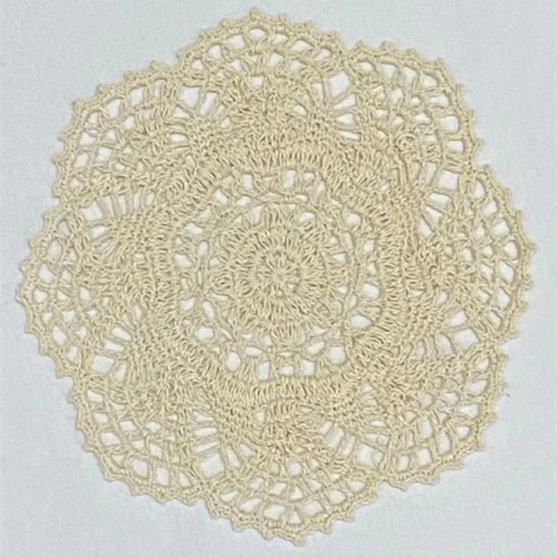 2Size New 2024 Cotton Placemat Cup Coaster Mug Kitchen Wedding Table Place Mat Cloth Lace Crochet Tea Coffee Doily Handmade Pad