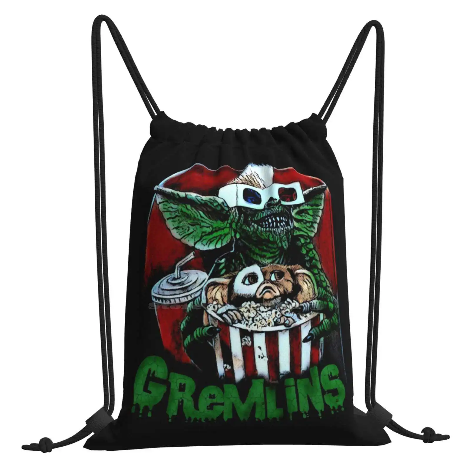 Gremlins School Drawstring Bag Big Capacity Strap Pack Gym Gremlins Gizmo Mogwai 80S Movie Cult Movie Classic Limited Horror