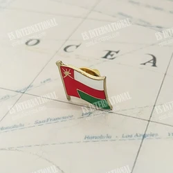 Oman National Flag Crystal Epoxy Metal Enamel Badge Brooch Collection Souvenir Gifts Lapel Pins Accessories Decoration 1.6*1.9cm