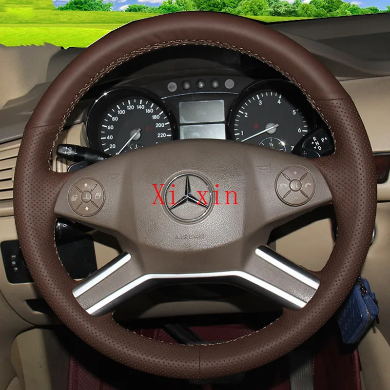 

For Mercedes Benz gl350 GL400 ML320 400 r320 400 E260 custom leather hand sewn steering wheel cover