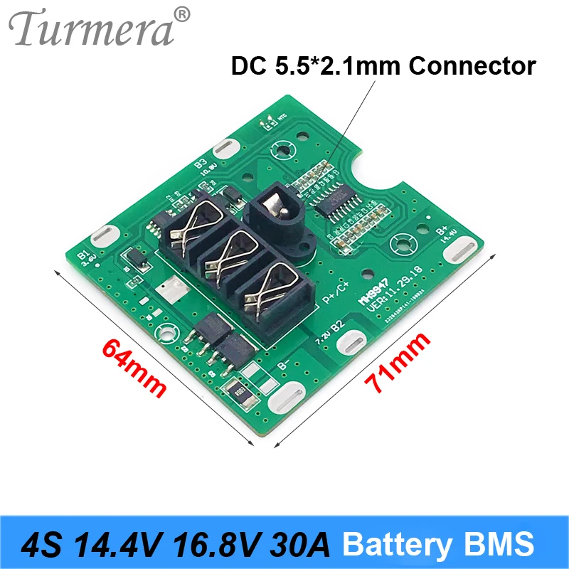 Turmera 4S 14,4 V 16,8 V 30A 18650 Bateria litowa BMS do wkrętarki Shura Ładowarka Płyta ochronna pasująca do d ewalt 14,4 V 16,8 V