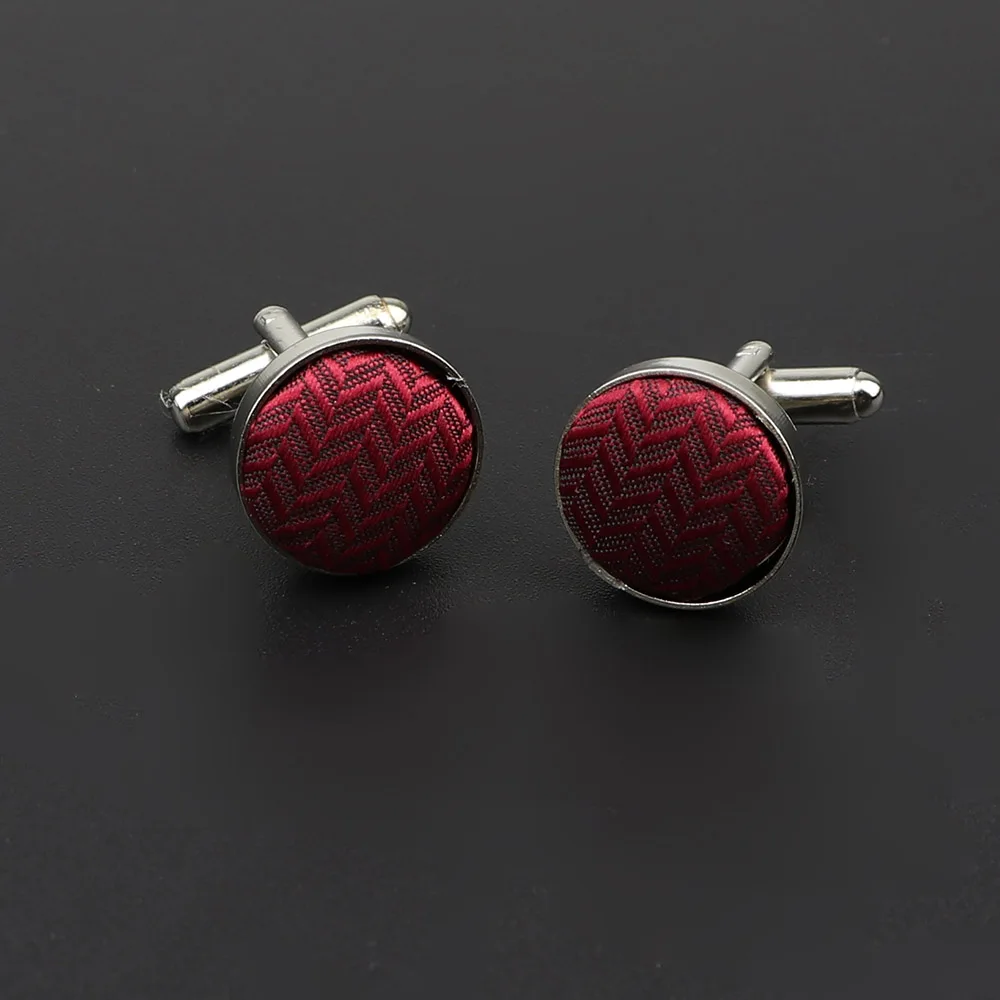 Classic Fashion Dots Solid Polyester Check Design Cufflink For Mens Brand Cuff Buttons Cuff Links High Quality Jewelry NO.1-30